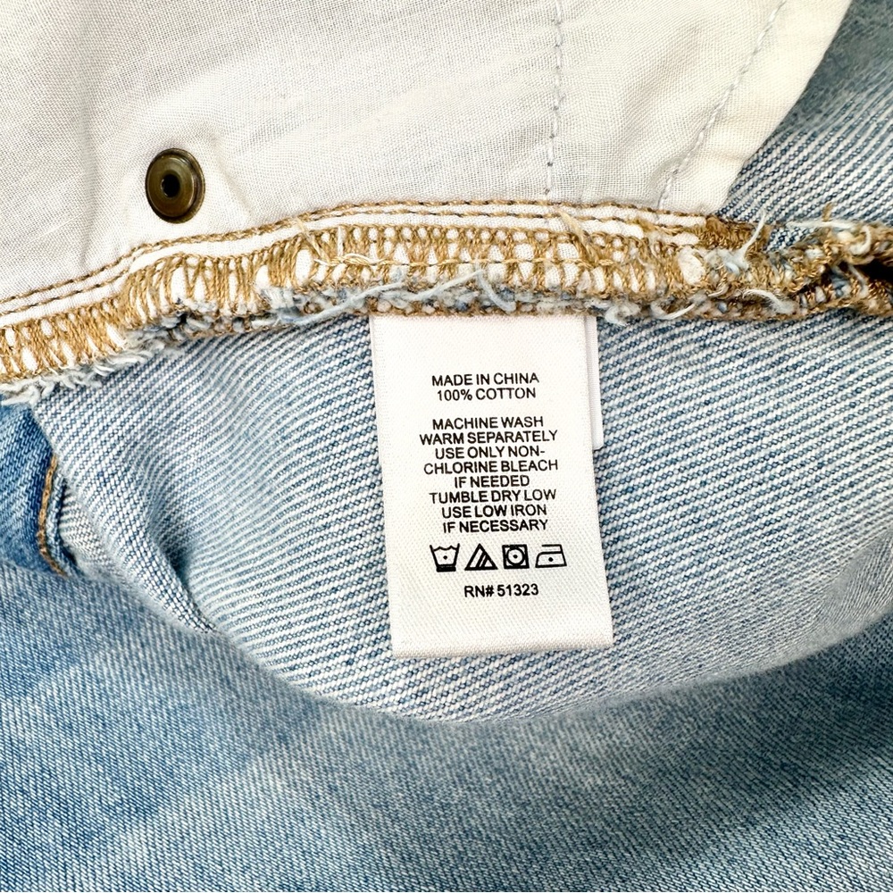 1. State Light Blue Denim Zip Front A Line Jean Skirt, 12 - Picture 12 of 12